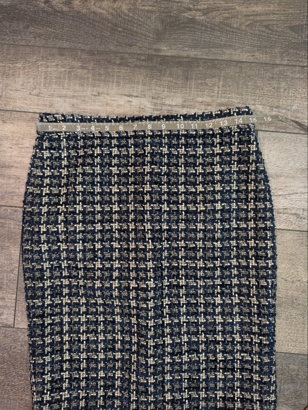 J. Crew Navy and White Tweed Blazer And Pencil Skirt Set Sz 4 - Picture 16 of 16